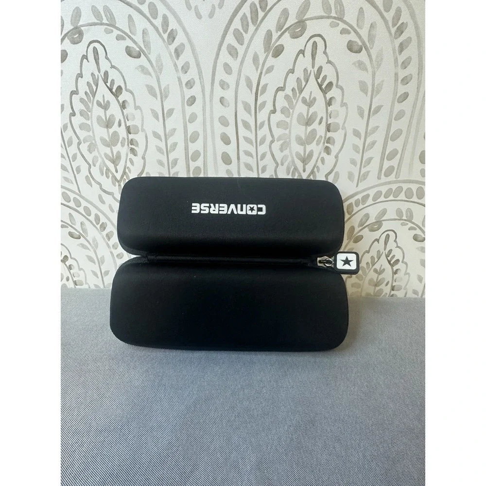 Converse Eyeglass Case Semi Hard‎ Case with Zipper Closure Color Black 6.5